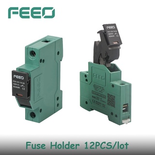 FEEO Din rail DC Fuse Holder Automatic CE DC PV 32 Amp 10x38 1000V Electronic Solar Fuse Holder CE TUV Certificate 12pcs