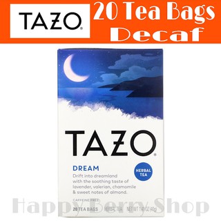 TAZO TEA 🍃 ชาสมุนไพร Dream Herbal Tea ชาช่วยนอนหลับ ไม่มีคาเฟอีน⭐ชาอเมริกาเพื่อสุขภาพ 1กล่องมี20ซอง