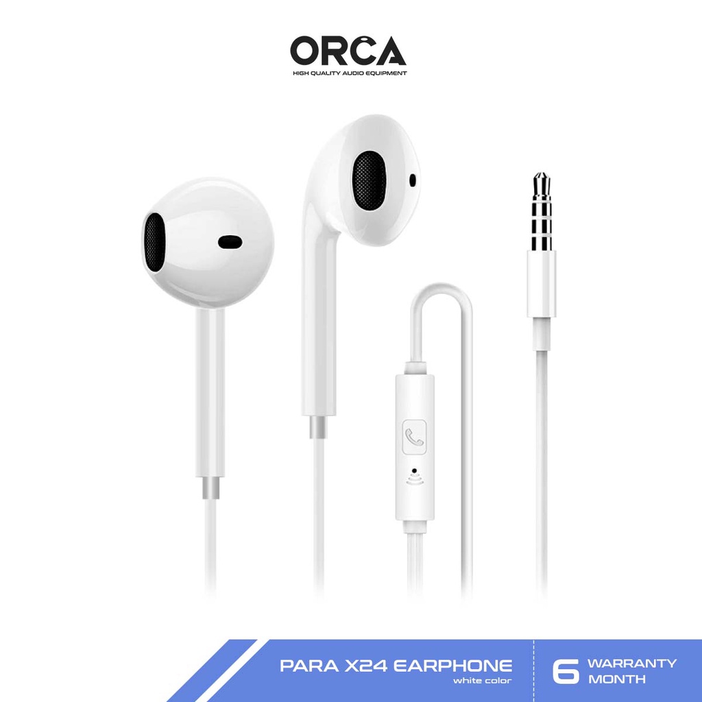 หูฟัง Para X24 Earphone หูฟังโทรศัพท์ ชุดหูฟังแบบมีสาย ไมค์ในตัว  พร้อมปุ่มควบคุมการโทร คุณภาพเสียงดีเยี่ยม - Orca.Th - Thaipick