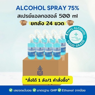 (ยกลัง 24 ขวด) สเปรย์แอลกอฮอล์ 75% Nawathicha Alcohol 75% ขนาด 500 ml พร้อมหัวสเปรย์ สั่งได้ 1 ลัง/ออเดอร์