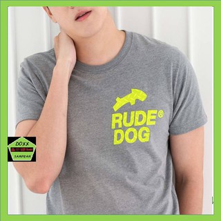 Rudedog เสื้อคอกลม ชาย หญิง รุ่น 2line สีเทาอ่อน