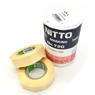 เทปนิตโต(NITTO) PAPER MASKING TAPE NO.720(18MM*18M )บรรจุ5 ม้วน/แพ็ค