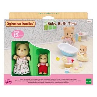 🏠 ชุดห้องอาบน้ำ พร้อมตุ๊กตาหมีคู่พี่น้อง ซิลวาเนียน Baby Bath Time - Bear : Sylvanian Family Bathroom บ้านตุ๊กตา