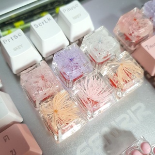 Keycap resin คีย์แคป ลายดอกไม้ ราคาต่อชิ้น สำหรับ Mechanical​ Keyboard​ OEM profile