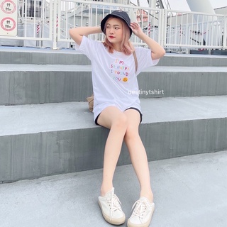 destinytshirt เสื้อยืด oversize ผ้าคอตตอน สไตล์ minimal ปัก Im so happy I found you