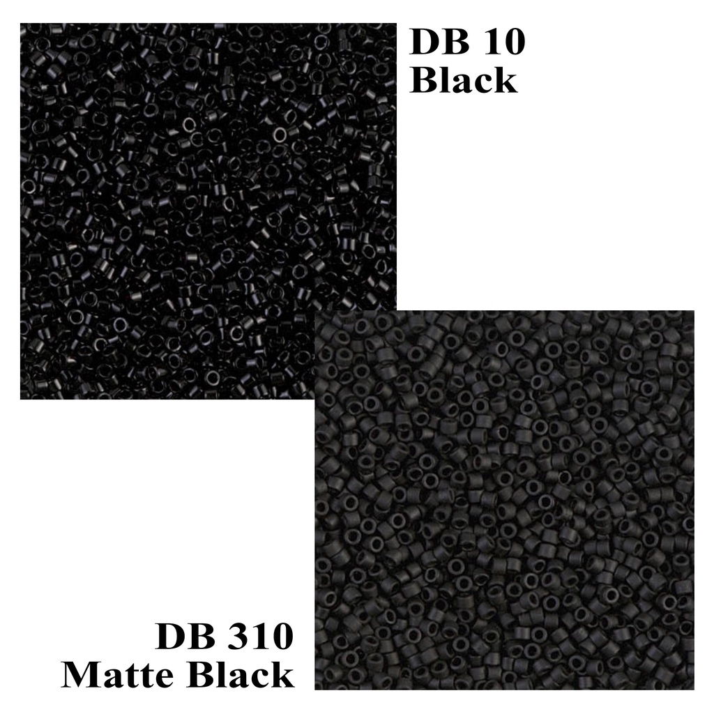 Delica 11/0 สีดำ เม็ดบีด ลูกปัดแก้ว ทรงกระบอก Miyuki Beads