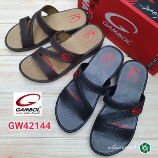 GAMBOL รองเท้าแตะสวมรุ่น GW42144 ไซส์ 36-39 สีดำ , สีน้ำตาล