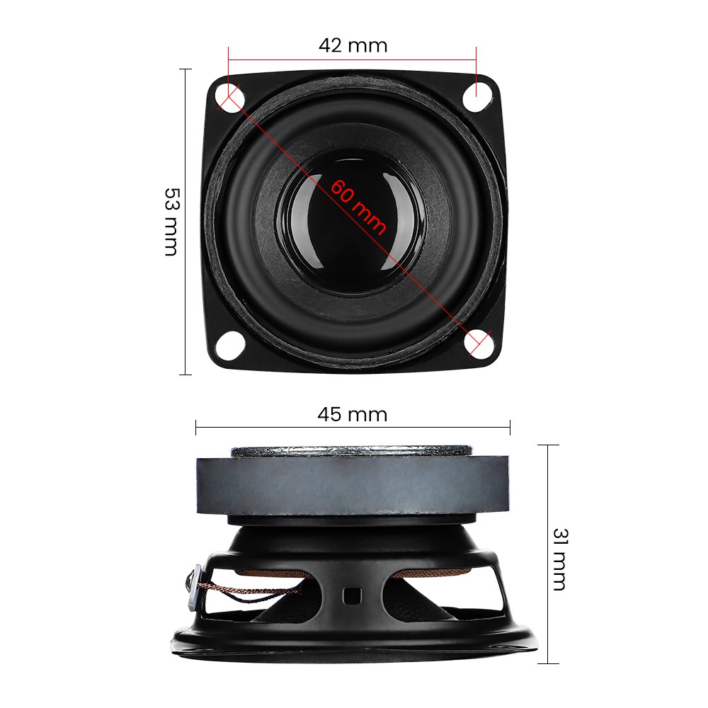 AIYIMA 2Pcs 4-Ohm 5W Subwoofer HIFI 2-Inch Full Range Speaker Mini Woofer Speakers DIY Audio Subwoofer Loudspeaker