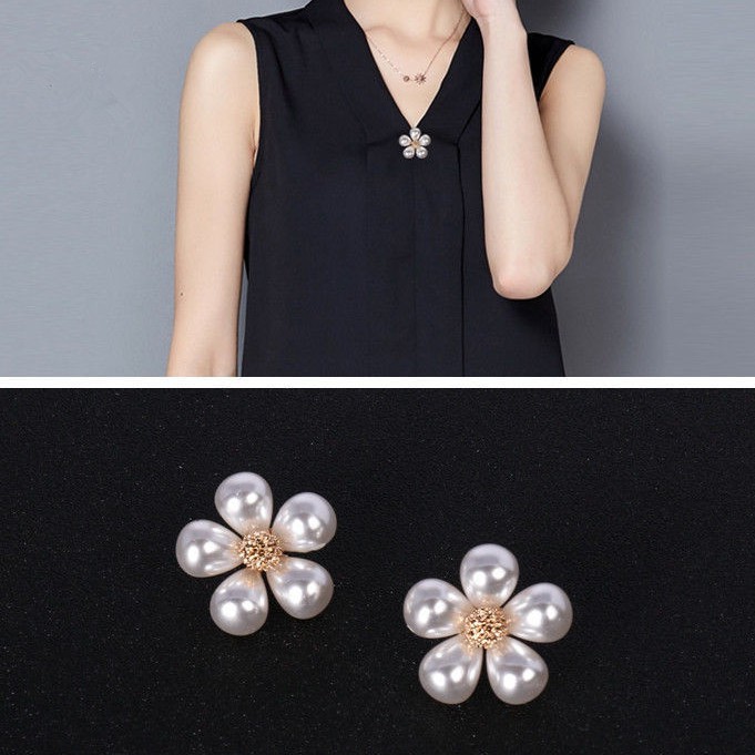 High-end Pearl เข็มกลัดขนาดเล็ก Mini Collar Pin Delicate Buckle Pin เครื่องประดับแฟชั่นอเนกประสงค์