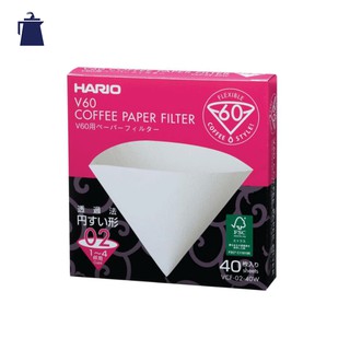 กระดาษกรอง Hario 02 สีขาว 40 แผ่น / HARIO(031)V60 Paper Filter 02 W 40 Sheets/VCF-02-40W