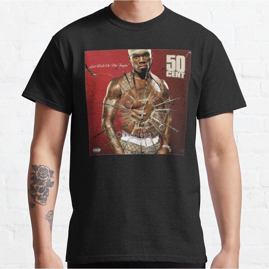 เสื้อยืด พิมพ์ลายอัลบั้ม 50 Cent สําหรับผู้ชาย