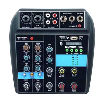 LXJ มิกเซอร์ MIXER 4  channel MP3 USB SD มีBluetooth รุ่น lxj400bt