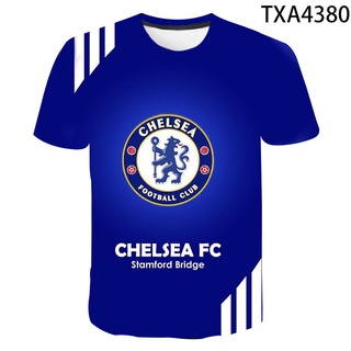 เสื้อยืดแขนสั้นลําลอง พิมพ์ลาย Chelsea 3 มิติ แฟชั่นฤดูร้อน สําหรับผู้ชาย และผู้หญิง