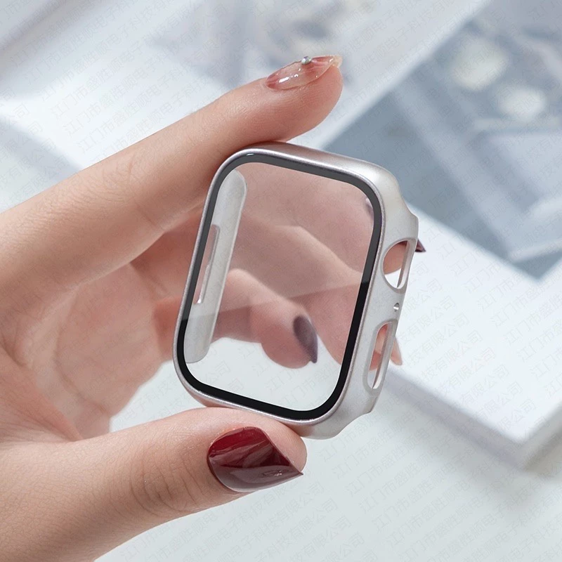 สีใหม่ 2022 พร้อมส่ง เคสกระจกกันรอย PC Case + ฟิล์มกระจก สำหรับ Smart Watch 7 6 5 4 3 2 1 Se ขนาด 38 40 41 42 44 45mm