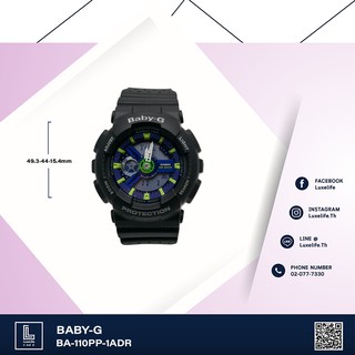 นาฬิกาข้อมือ  CASIO รุ่น BA-110PP-1ADR BABY-G  (CMG) สายเรซิ่น สีดำ