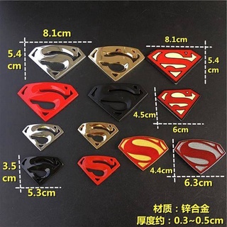 Car Modification Metal Label Superman Bumper Stickers 3D 3D Special Metal Sticker Creative Car Badge Sticker Cute Cartoon Stickers SGD4