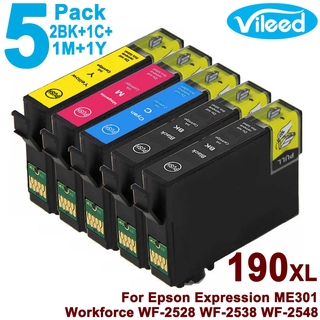 [สต็อกประเทศไทย]190XL Ink Cartridge 2BK+CMY for EPSON 190 T1901-T1904 Compatible for WF2528 WF2538 WF2548 Printer