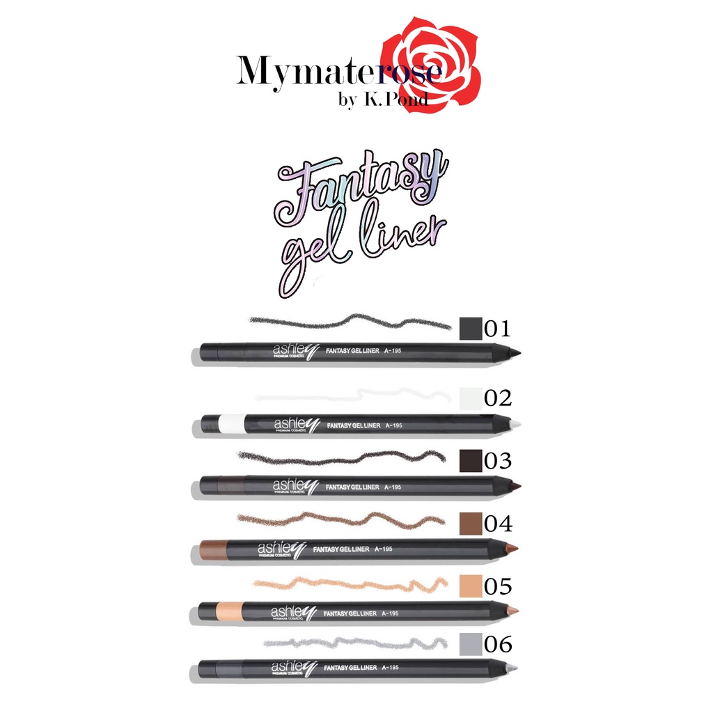 Ashley Fantasy Gel liner (No box) #A195 แอชลี่ย์ เจล ไลเนอร์ ดินสอ ขอบตา ออโต้ สินค้าไม่มักล่อง