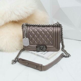 KEEP Quited Boy Bag กระเป๋า ทรง boy style  KEEP LOOK Cool มาก ๆค่า ( สี Gun metal )