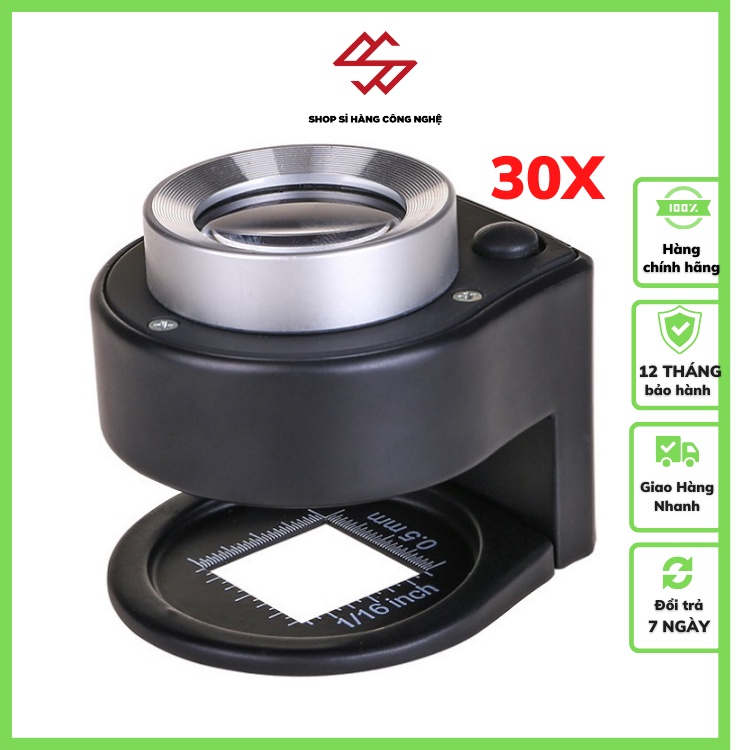 แว่นขยายแบบใช้มือถือ 30X แว่นขยาย - แว่นขยายพร้อมไฟ เค2106 (พร้อมวัด)