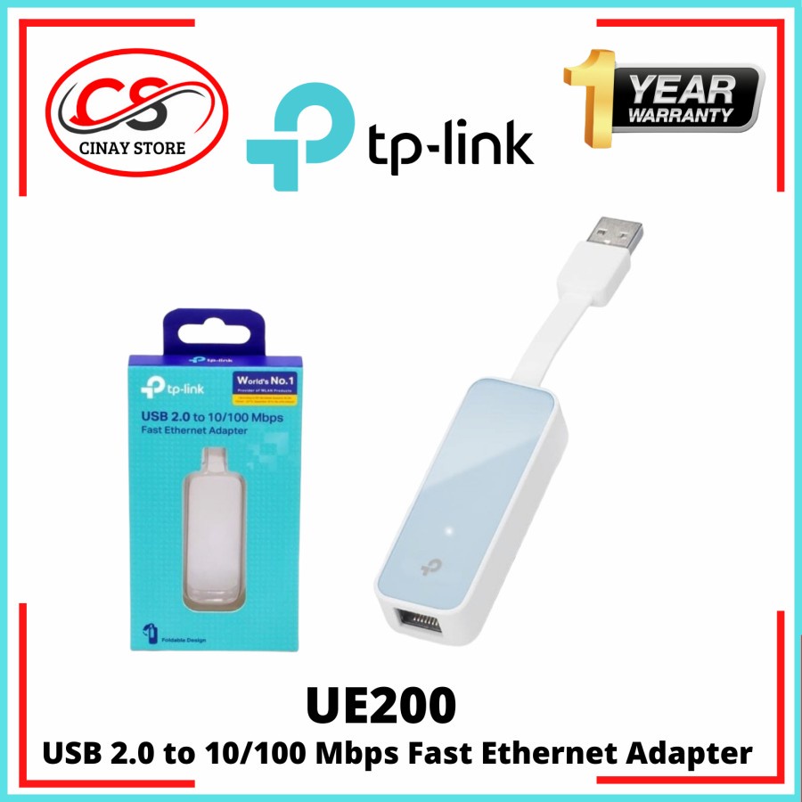 TP-LINK UE200 USB 2.0 เป็น Ethernet LAN เครือข่ายอินเทอร์เน็ต Adaptor TPLINK
