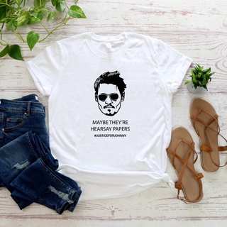 [S-5XL]เสื้อยืดแขนสั้น พิมพ์ลาย Justice for Johnny Depp สําหรับผู้ชาย และผู้หญิง