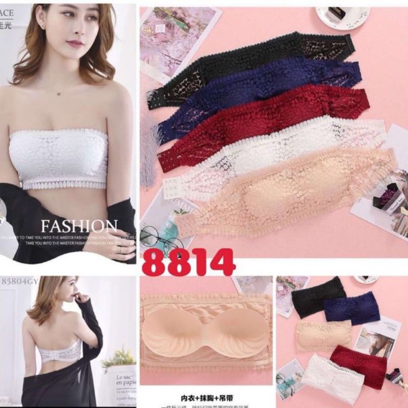 8814 บราไร้ขอบกันลื่นสุดเก๋