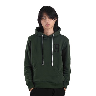 เสื้อกันหนาว มีฮู้ด คอหยาบ H417 Green Sig R สีดํา