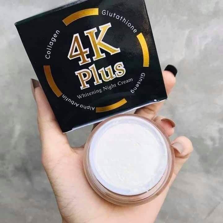 (กล่องดำ) 4K Plus Whitening Night Cream ครีม 4 เคพลัส