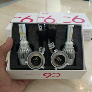 ไฟหน้า Led ขั้ว H4 Cob 36w C6 แสงสีขาว SUPER BRIGHT 6000 K (h4c6)