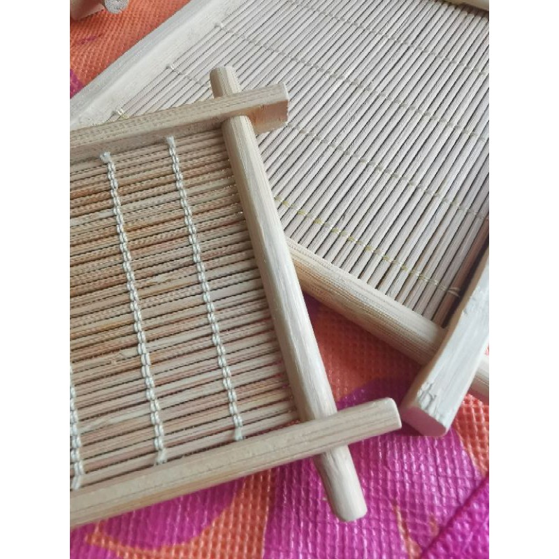 ถาดไม้ไผ่ ที่รองแก้ว พร็อพถ่ายรูป Handmade