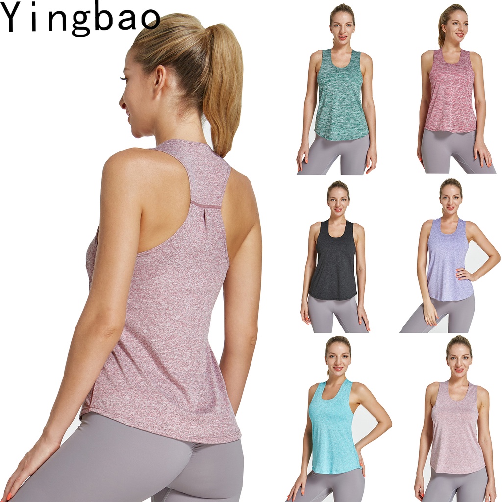 Yingbao เสื้อกล้าม แห้งเร็ว เหมาะกับการเล่นโยคะ ออกกําลังกาย หน้าร้อน สําหรับผู้หญิง S-4XL