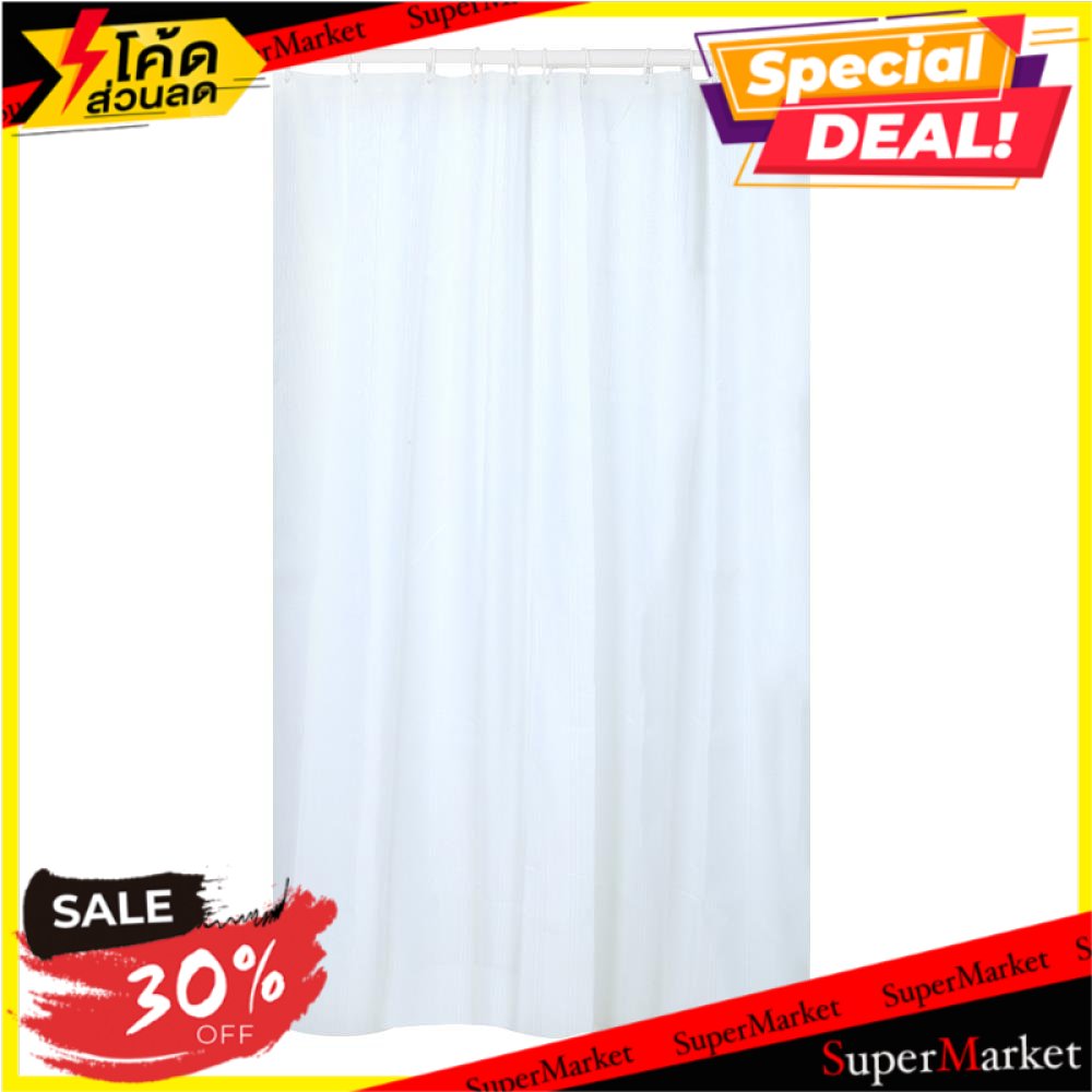 🔥The Best!! ม่านห้องน้ำ POLY ST77 180x180 ซม. ผ้าม่านห้องน้ำ POLYESTER SHOWER CURTAIN MOYA ST77 180X