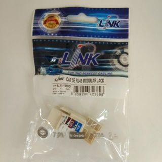 หัว LAN ตัวเมีย RJ45 CAT5 LINK (US-1005) White Original