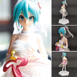 โมเดลฟิกเกอร์ อนิเมะ Hatsune Miku น่ารัก สําหรับตกแต่งภายในรถยนต์