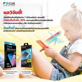 ฟิล์มกระจกเต็มจอถนอมสายตา Focus สำหรับ iPhone 17e 17 17Air 17Pro 17ProMax 16e 16 16PM 16Pro 16Plus 15PM 15Pro 15 Plus