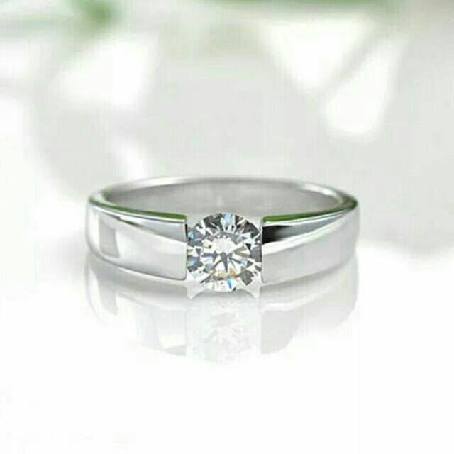 แหวนเพชรCz  + 💎 0.23ct.(4mm.)แถมฟรี🎁