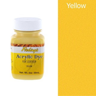 Fiebings Acrylic Dye สีอะคิลิคสำหรับเพ้นท์หนัง Yellow 2 oz.