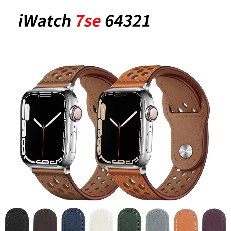 สายนาฬิกาข้อมือหนัง อุปกรณ์เสริม สําหรับ pulseira Apple watch band 38 มม. 40 มม. 41 มม. 42 มม. 44 มม. 45 มม. iWatch series 1 2 3 4 5 6 se 7