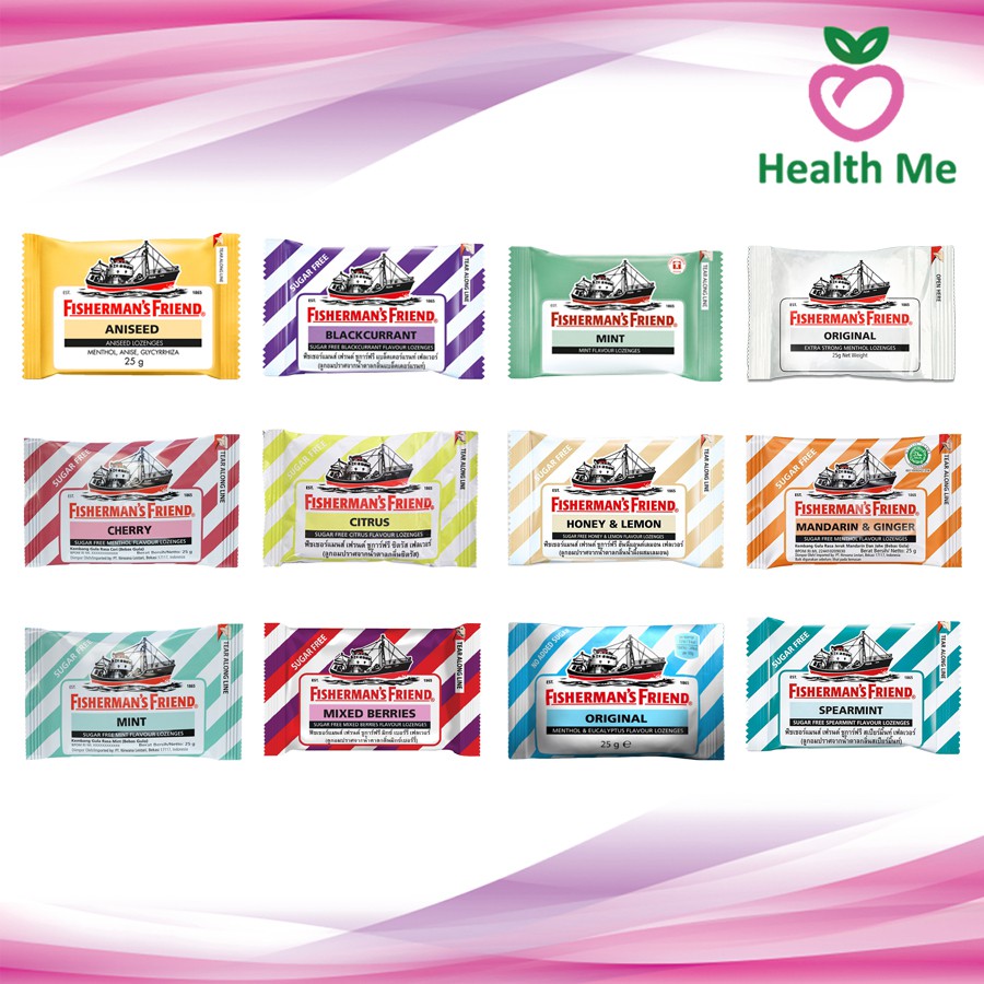 [ยกกล่อง] Fisherman's Friend ฟิชเชอร์แมนส์ เฟรนด์ ทุกรสชาติ ซองละ 22 กรัม 24 ซอง