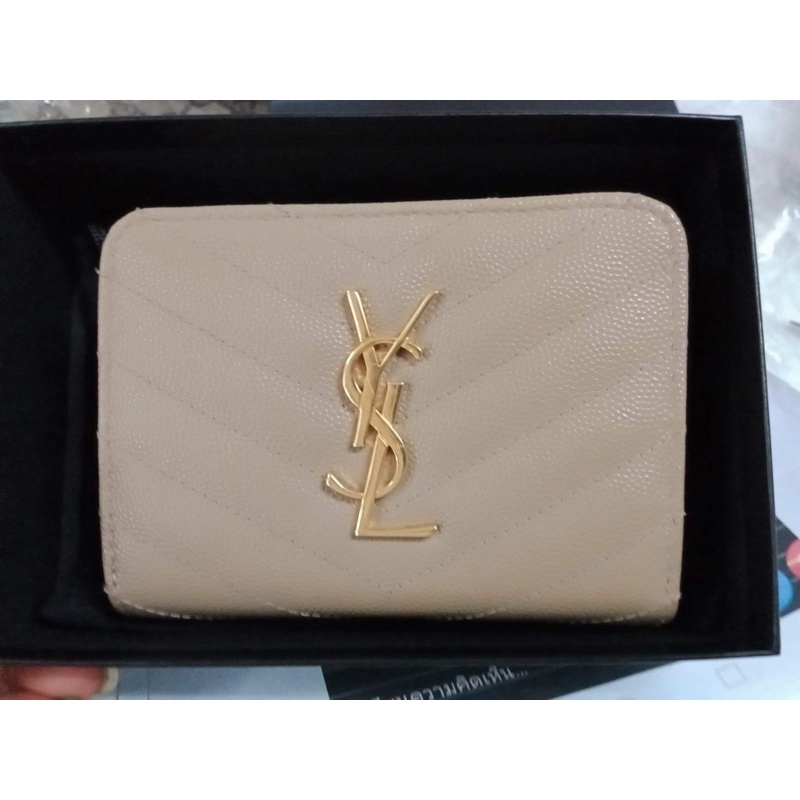 กระเป๋าสตางค์ใบสั้น YSL compact wallet แท้ มือ 2