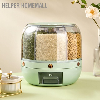 Helper Homemall กล่องเก็บธัญพืช แบบใส หมุนได้ ความจุขนาดใหญ่ สําหรับห้องครัว