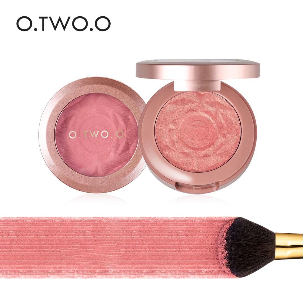 O.TWO.O ใบหน้าแก้มผง Palette แต่งหน้าแก้มแก้มผงแร่จาน Blusher Brush Palette ครีมบลัชเชอรัล