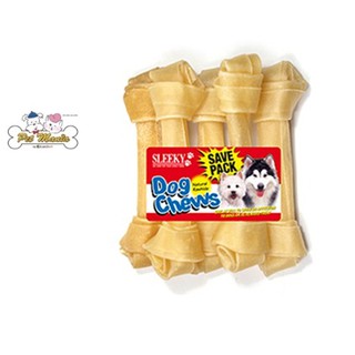 SLEEKY หนังวัวขัดฟันหมารูปกระดูกผูก ขนาด 7 นิ้ว - แพ็ค5ชิ้น