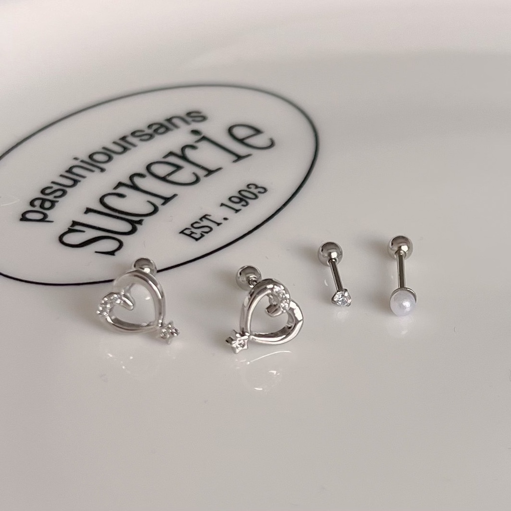 A.piece ต่างหูเซ็ต [stainless steel] Joy piercing set