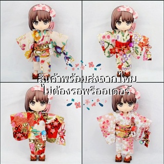 🇯🇵พร้อมส่งงานแฮนเมด 》เซตB《 ชุดob11 ชุดกิโมโน เกี๊ยะไม้ ตุ๊กตา ob11 ymy tozdoll nendoroiddoll ddf ได้ของ 3 อย่างคุ้ม