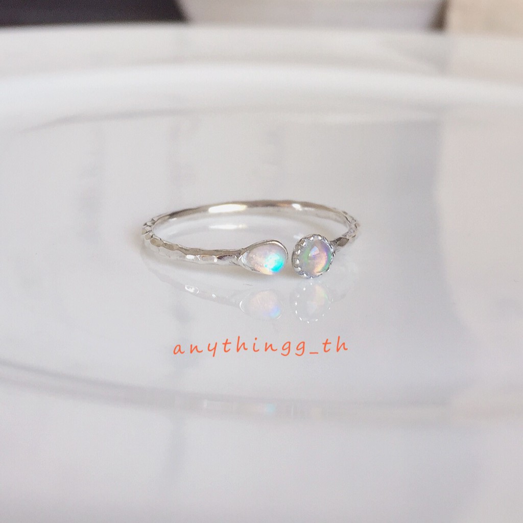 anythingg_th|✨แหวนเงินแท้92.5% โอปอลกลม&หยดน้ำ☀️💧 ดีไซน์น่ารักมากกก ฟรีไซส์ขยับได้ 2 เบอร์