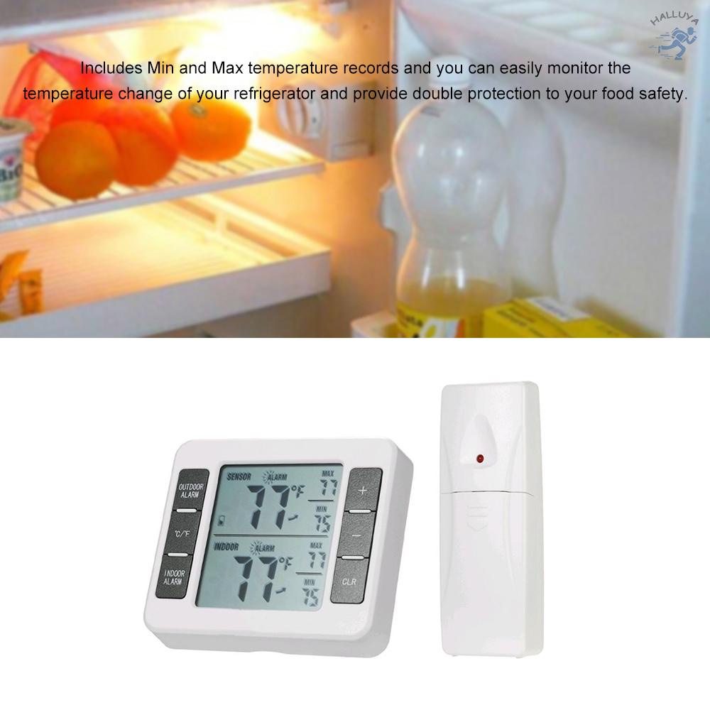 Alarma Termómetro Inalámbrico Para Freezer - 2 Sensores, Pantalla LCD, Alarma Audible, Rango -40°C A 60°C, Para Cocina Hogar