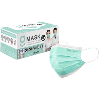 [9.15]โค้ดส่งฟรีหน้าร้าน หน้ากากทางการแพทย์ G Mask Face Mask 3 ชั้น สีฟ้า 50 ชิ้น/กล่อง 1165498