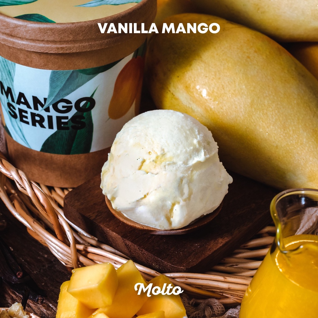 Vanilla Mango (ไอศกรีม รสมะม่วง วนิลลา 1 ถ้วย 16 oz.) - Molto premium Gelato